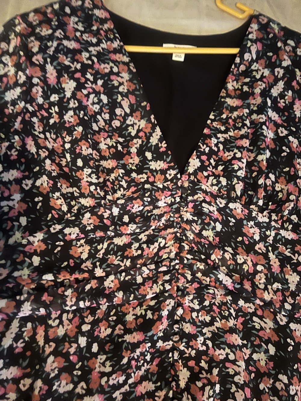 Bar III XXL black floral milkmaid midi dress Whimsygoth fairycore wedding guest - Picture 3 of 11